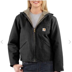 Carhartt Sandstone Sierra Jacket Black Zip Up Lined Women’s Size 2X